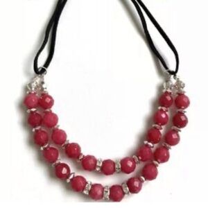 White House Black Market Double Pink Stone Necklace